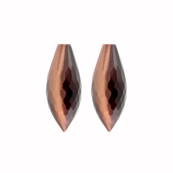 Tigerauge, rot, Spitzpampel, facettiert, 26 x 10 mm