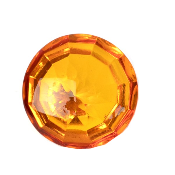 Bernstein, gold, Buff Top, step cut, rund, 18mm