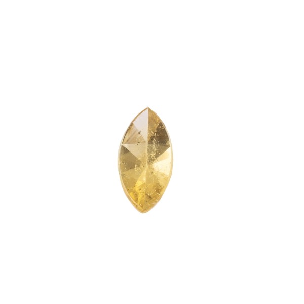 Beryl, yellow, mirror cut, navette, 17x8mm