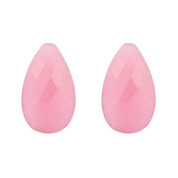 Jade, gefärbt, pink, Briolett, facettiert, Birnenform, 24 x 15 mm