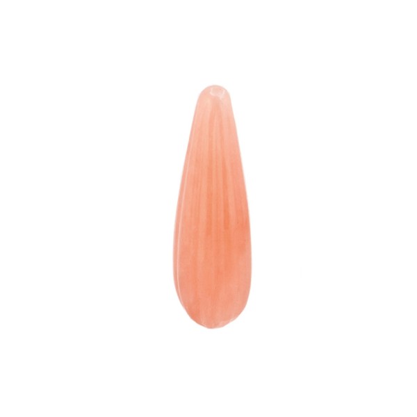 Jade, gefärbt, apricot, Pampel, gerieft, 30 x 12 mm