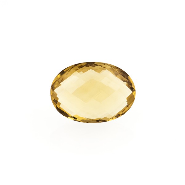 Champagnerquarz, champagner, Briolett, facettiert, oval, 12x10mm
