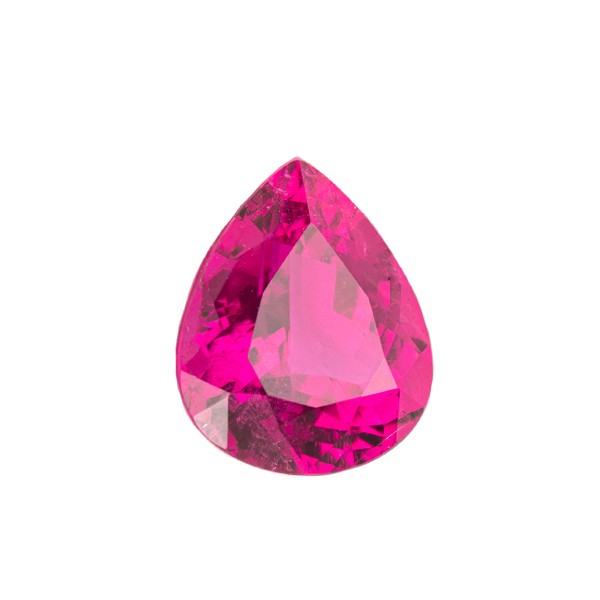 Turmalin, Rubellit, pink, Birnenform, facettiert, 17.2x14.1 mm