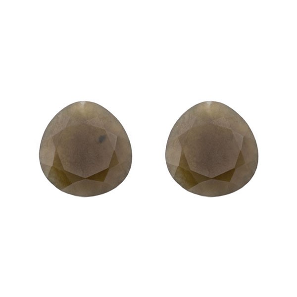 Russische Jade, braun, facettiert, Triangle, Birnenform, 13.5x13x6 mm