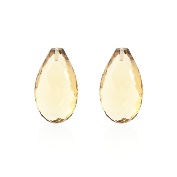 Champagne quartz, champagne, faceted teardrop (harlequine), 22x14mm