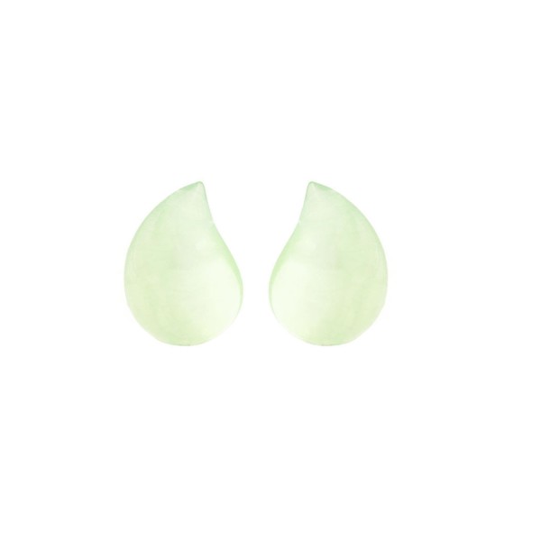 Prehnite, green, wave, cabochon, 18x12mm