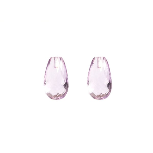 Amethyst, lavender, faceted teardrop (harlequine), 18x11mm