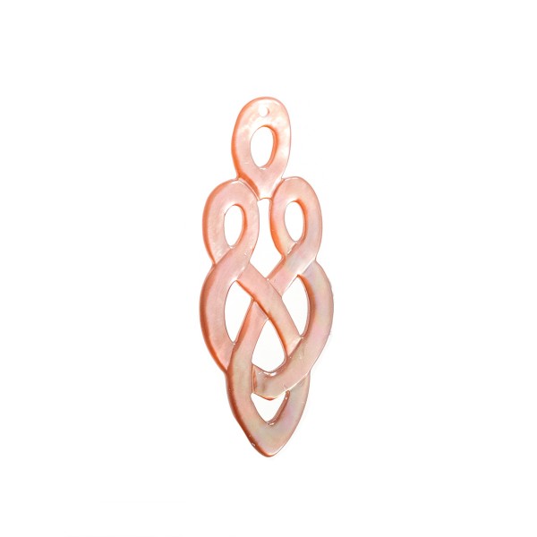 Perlmutt, rosa, Ornament, navette fancy, 30x12 mm