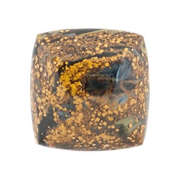 Pietersit, blau/grau/braun, Linse, antik, 18x18mm