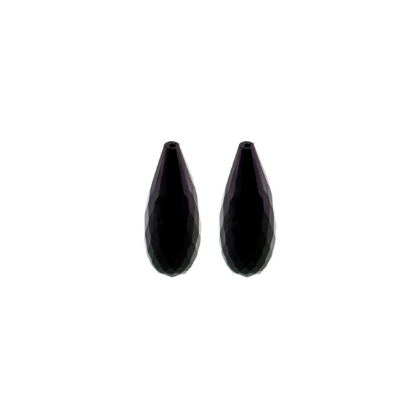 Onyx, schwarz, Pampel, facettiert, 15x6 mm