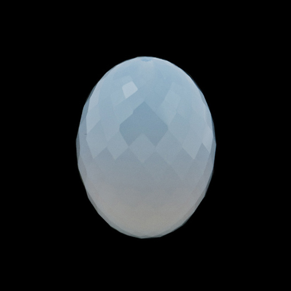 Chalcedon, natur, hellblau, Olive, facettiert, 14 x 11 mm
