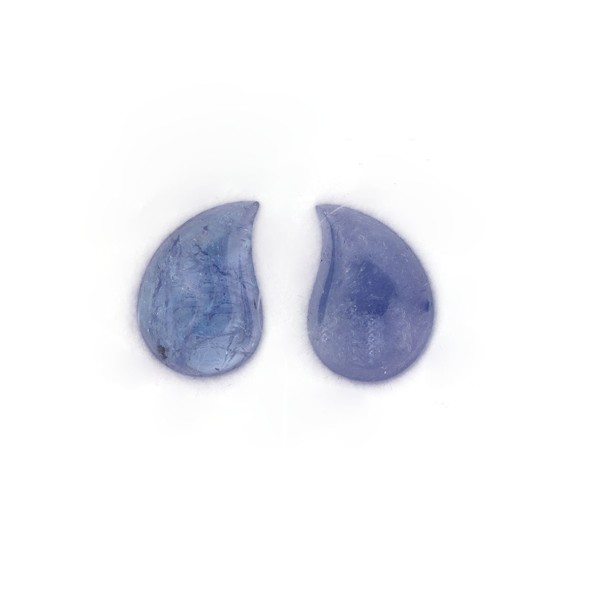 Tansanit, blau, geschwungene Tropfen, Cabochon, 18x12mm
