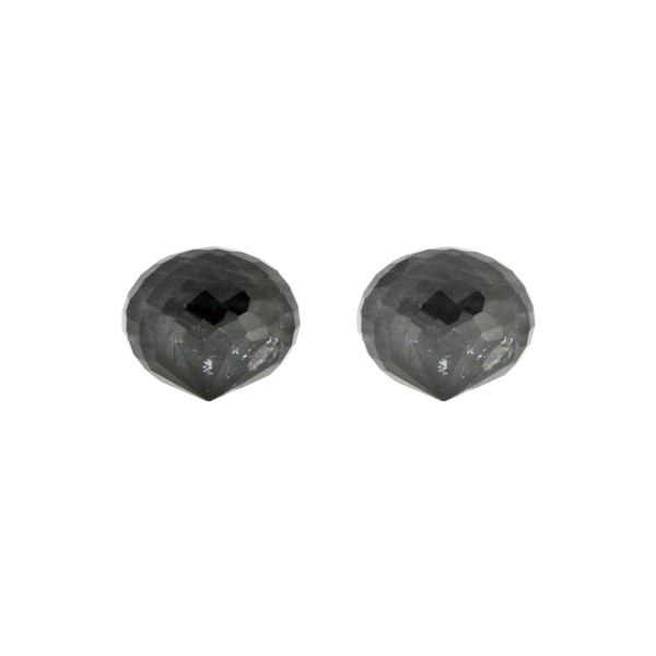 Spectrolite, blue/green/black, iridescent, faceted teardrop, onion shape, 13 x 11 mm