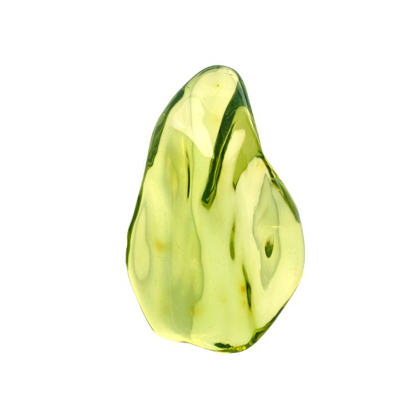 Bernstein, grün, Handschmeichler, 57x30mm