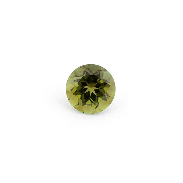Tourmaline, green, faceted, round, 7.5 mm