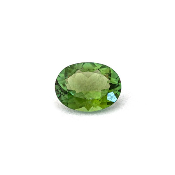 Tourmaline, green, faceted, oval, 9x7 mm