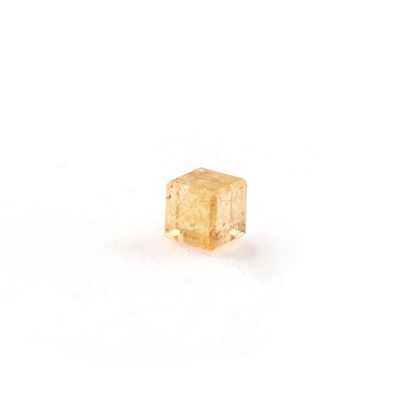 Imperial topaz, yellow, cube, smooth, 4x4mm