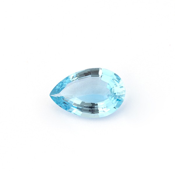 Aquamarin, blau, Birnenform, facettiert, 15x9 mm