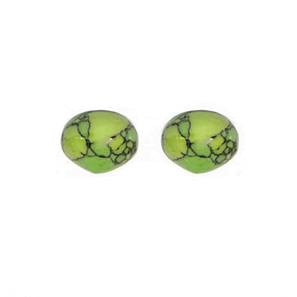 Turquoise (reconstructed), green, teardrop, smooth, onion shape, 13 x 11 mm