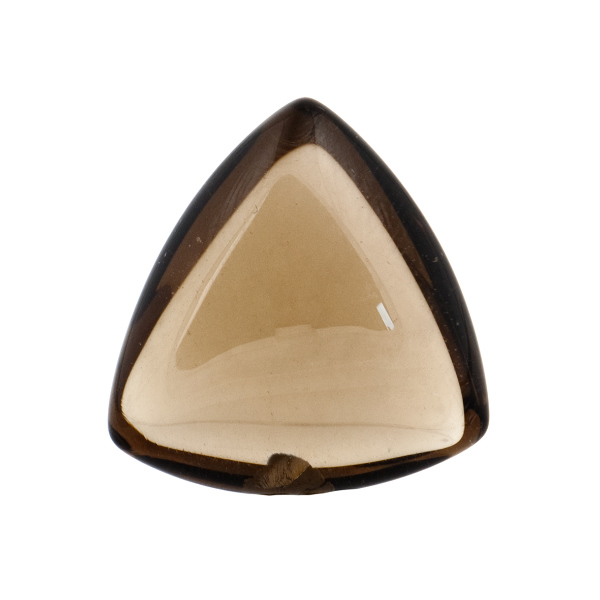 Rauchquarz, mittelbraun, Trillion, Linse, glatt, 19x19mm