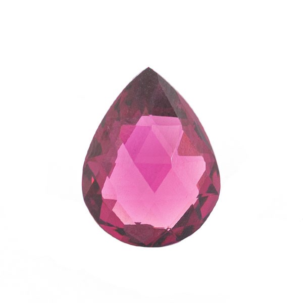 Rhodolite, red, briolette, faceted, pear shape, 16x12 mm