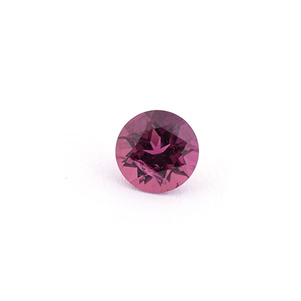 Turmalin, dunkelpink, facettiert, rund, 7.5 mm