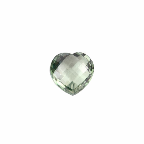 Topas, smaragdgrün, Briolett, facettiert, Herzform, 8x8mm