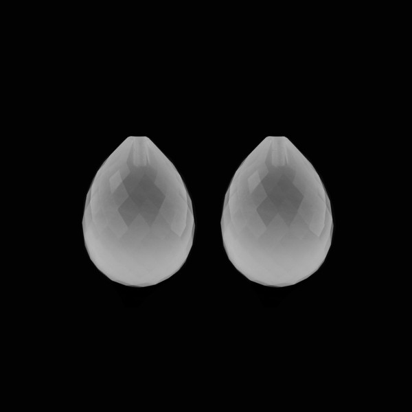 Milchquarz, weiß, Pampel, facettiert, 17x13 mm