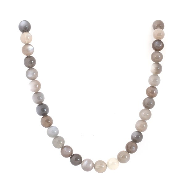 Mondstein, Strang, multicolor, Kugel, glatt, Ø 10 mm