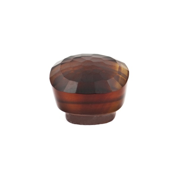 Citrin, madeira, Knopf, facettiert, antik, 10x10mm