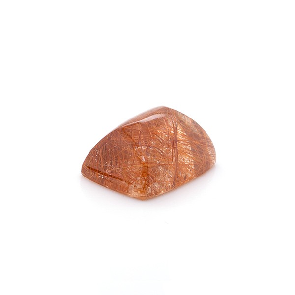 Rutilquarz, rote Nadeln, Cabochon, Pyramide, antik, glatt, 18x13 mm