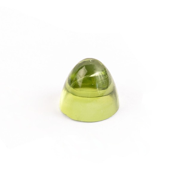 Peridot, green, cone, smooth, round, 11 mm
