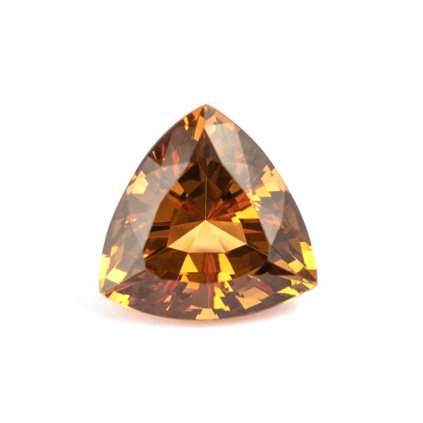 Beryll, gold, Trillion, facettiert, 15x15x15 mm