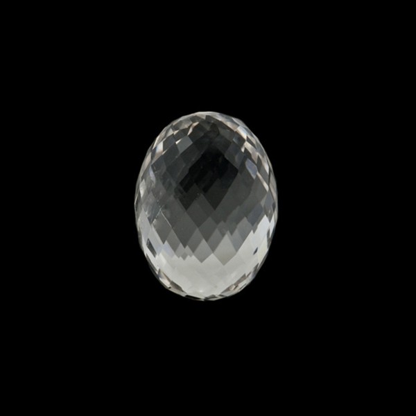 Bergkristall, transparent, farblos, Olive, facettiert, 12 x 9 mm