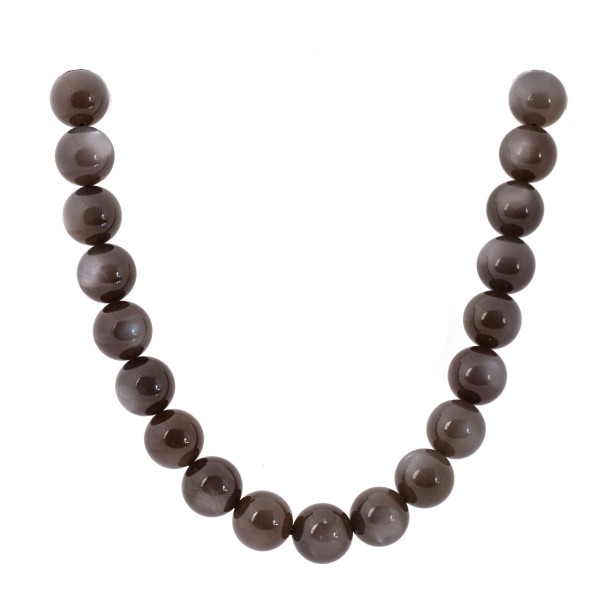 Moonstone, strand, grey, bead, smooth, Ø 14 mm