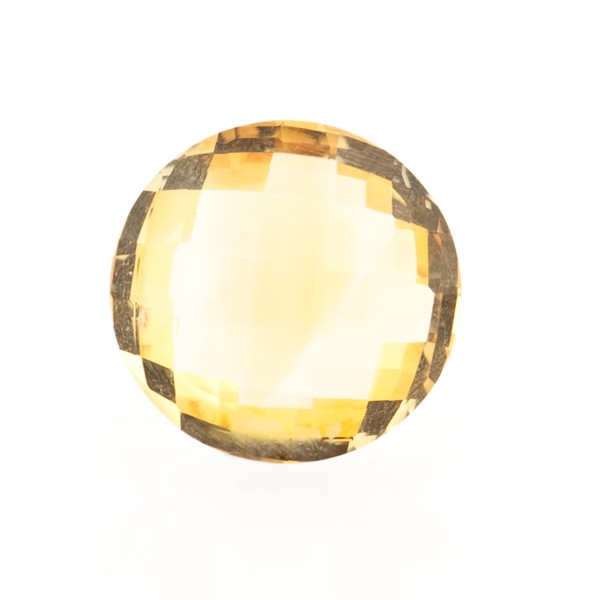 Citrin, goldfarben, Briolett, facettiert, rund, 14mm