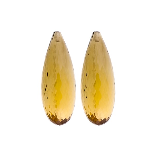 Champagne quartz, champagne, faceted teardrop (harlequine), 30 x 12 x 10 mm