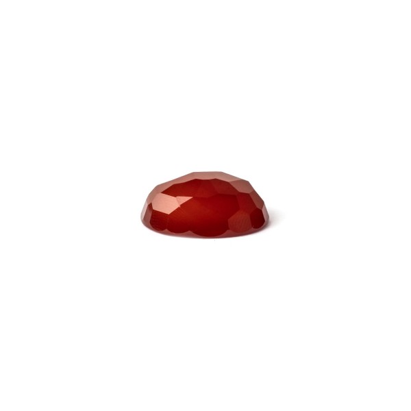 Carneol, gefärbt, orange, Cabochon, facettiert, oval, 20x15 mm