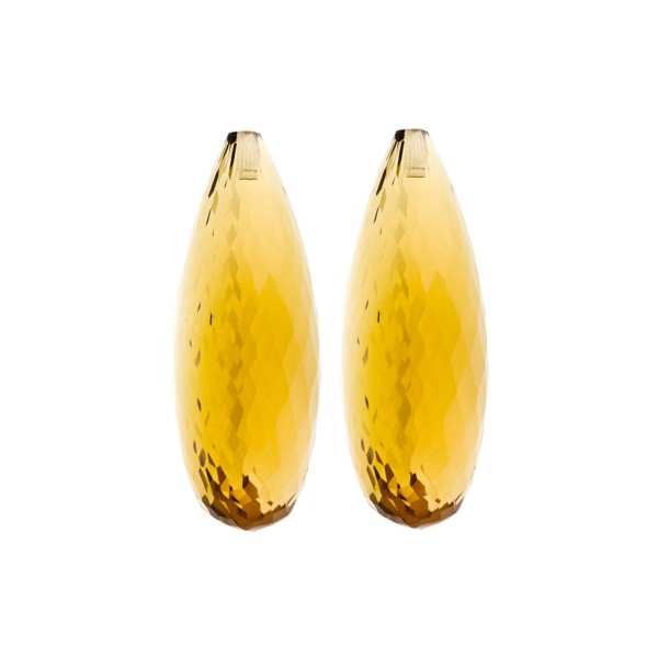 Citrine, golden color, faceted teardrop (harlequine), 30 x 12 x 10 mm