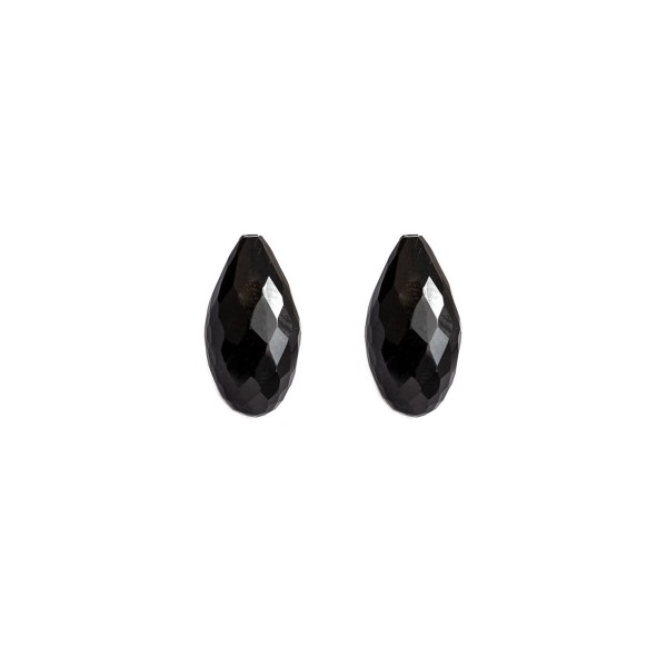 Onyx, schwarz, Pampel, facettiert, Harlekin, 15x8mm