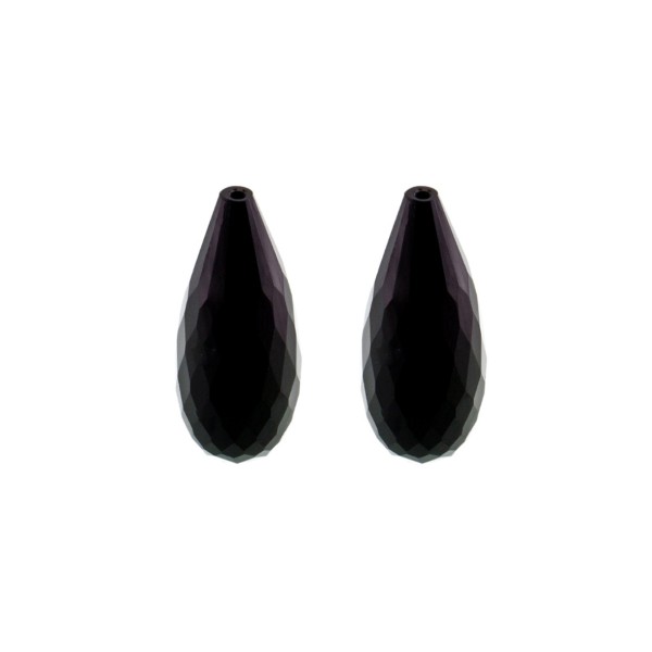 Hawk’s Eye, dark blue, teardrop, faceted, 22 x 10 mm