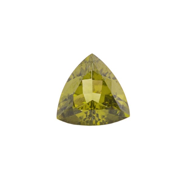 Tourmaline, green, faceted, trillion, 9x9 mm