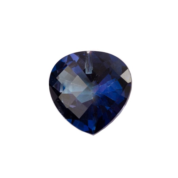 Topaz, tanzanite blue, checker board, heart shape, 14x14 mm