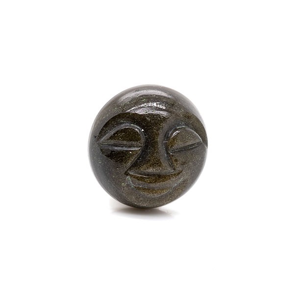Goldobsidian, schwarz/gold, Mondgesicht, rund, 18mm