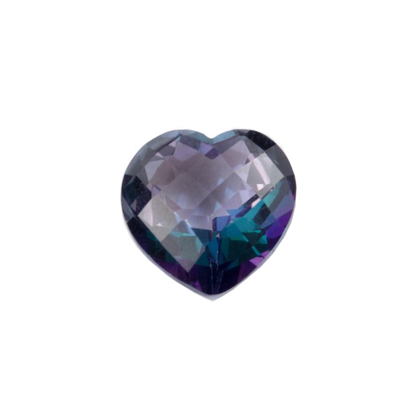 Topas, tansanitblau, Briolett, facettiert, Herzform, 12x12 mm
