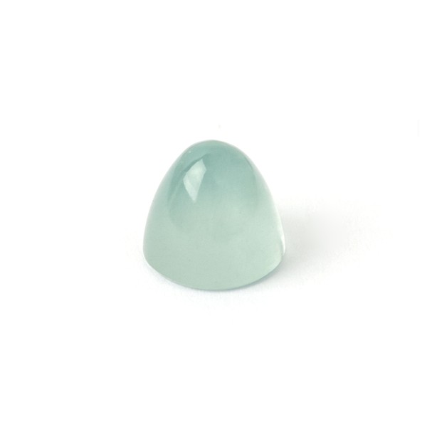 Aquamarine, blue, milky, cone, smooth, oval, 11x10 mm