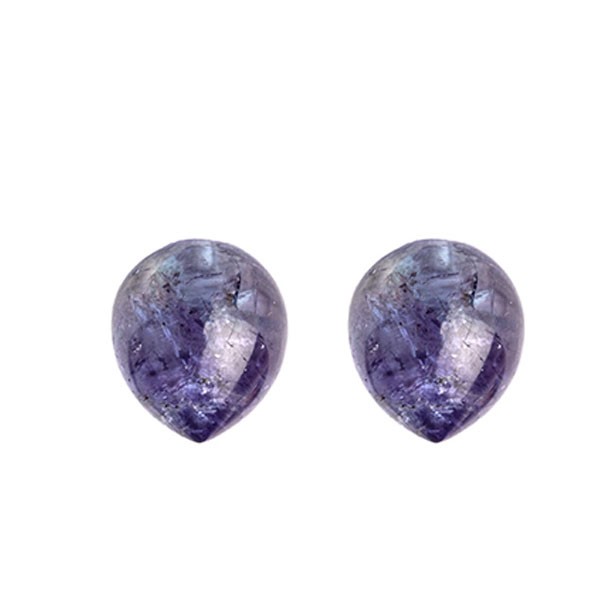 Tanzanite, blue, pointed teardrop, smooth, 13x11mm