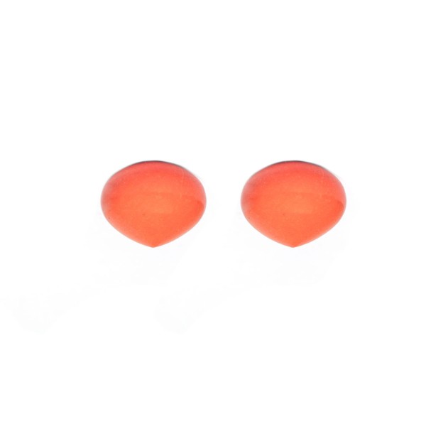 Coral, reconstructed, orange, smooth teardrop, onion shape, 13x11mm
