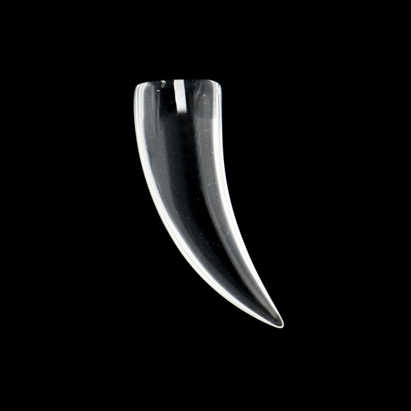 Bergkristall, transparent, farblos, Tigerzahn, glatt, 25 x 10 x 5 mm