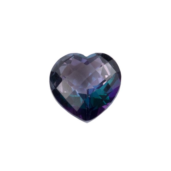 Topaz, tanzanite blue, checker board, heart shape, 12x12 mm